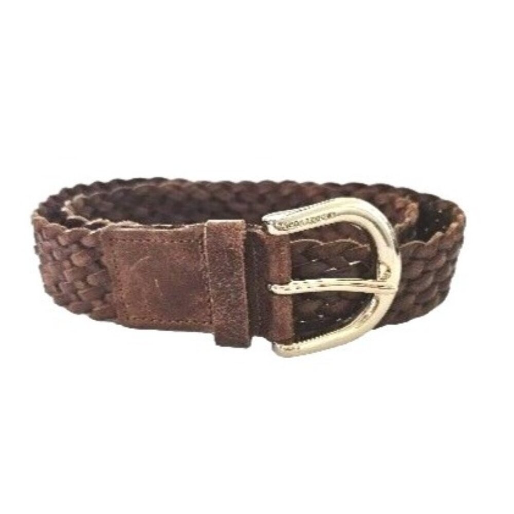 MICHAEL KORS Vintage Brown Braided Leather Belt Womens Medium/ Large